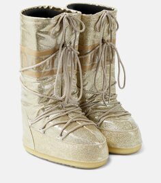 Зимние ботинки icon с блестками Moon Boot, золото