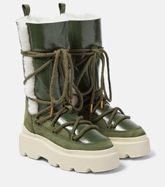 Кожаные ботинки urban trek со вставками Inuikii, зеленый