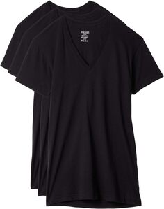 Комплект из 3 футболок узкого кроя ESSENTIAL с V-образным вырезом 2(X)IST, черный 2xist
