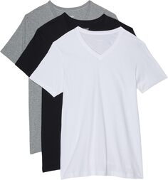 Комплект из 3 трикотажных футболок ESSENTIAL с V-образным вырезом 2(X)IST, цвет White/Black/Heather Grey 2xist
