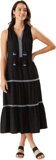Платье-накидка с разрезом на шее, украшенное хлопковым зажимом Tommy Bahama, черный