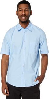 Хлопковая рубашка на пуговицах стандартного кроя с короткими рукавами BOSS, цвет Dolphin Blue