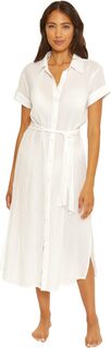 Прозрачное платье-рубашка на пуговицах BECCA, белый