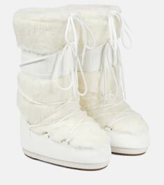 Зимние ботинки icon с отделкой из искусственного меха Moon Boot, белый
