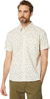 Рубашка с короткими рукавами из тканого хлопка Signature Regular L.L.Bean, цвет Cream Fishing Flies L.L.Bean®