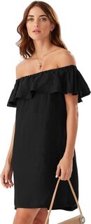 Платье-накидка с открытыми плечами из льняной краски Tommy Bahama, черный