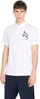 Рубашка-поло AX Eagle Logo Polo Armani Exchange, белый