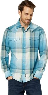Рубашка Retro Premium Long Sleeve Snap Wrangler, синий