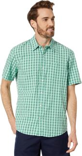 Рубашка из органического хлопка с короткими рукавами, слегка приталенная клетка в клетку L.L.Bean, цвет Pale Turquoise L.L.Bean®