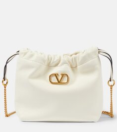 Миниатюрная кожаная сумка-ведро с фирменным логотипом vlogo Valentino Garavani, белый