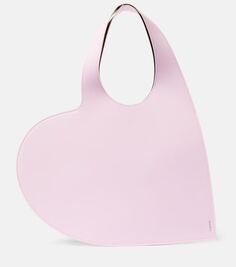 Кожаная сумка-тоут в форме сердца Coperni, розовый