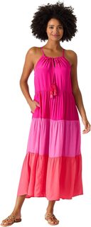 Многоярусное платье миди в стиле колор-блок Tommy Bahama, цвет Pink Maui