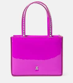 Миниатюрная сумка-тоут super amini gilda из лакированной кожи Amina Muaddi, розовый