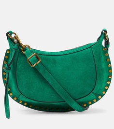 Маленькая замшевая сумка на плечо oskan moon Isabel Marant, зеленый