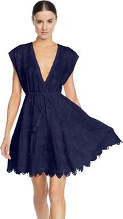Платье с оборками Daisy Robin Piccone, темно-синий