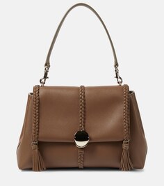 Кожаная сумка через плечо penelope среднего размера Chloé, коричневый Chloe