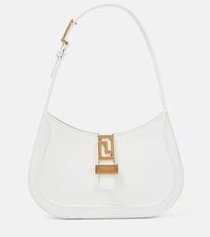 Маленькая кожаная сумка на плечо greca в стиле богини Versace, белый