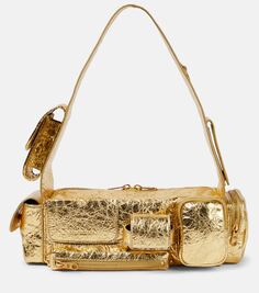 Кожаная сумка через плечо superbusy xs Balenciaga, золото