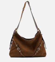 Замшевая сумка через плечо voyou среднего размера Givenchy, коричневый