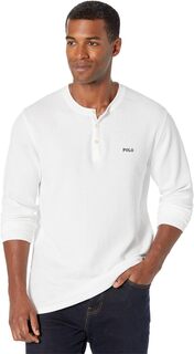 Вафельная футболка с длинным рукавом Polo Ralph Lauren, цвет White Cruise Navy Logo/PP