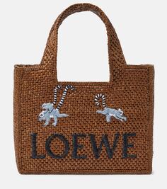 Маленькая сумка-тоут из рафии x suna fujita font Loewe, коричневый