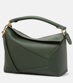 Маленькая кожаная сумка на плечо puzzle edge Loewe, зеленый