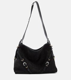 Замшевая сумка через плечо voyou среднего размера Givenchy, черный