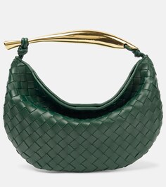 Маленькая кожаная сумка через плечо sardine Bottega Veneta, зеленый