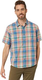 Рубашка из прочной льняной смеси с коротким рукавом в клетку, традиционный крой L.L.Bean, цвет Mineral Red L.L.Bean®