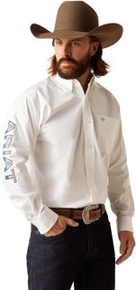 Рубашка классического кроя из саржи с логотипом Team Ariat, белый