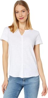Легкая узкая футболка из джерси с короткими рукавами и разрезом шеи Mod-o-doc, белый