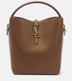 Кожаная сумка-ведро le 37 Saint Laurent, коричневый