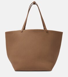 Кожаная большая сумка-тоут в стиле парка размера xl The Row, коричневый