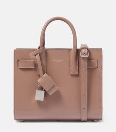 Сумка-тоут sac de jour из нанокожи Saint Laurent, розовый