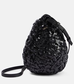 Маленькая кожаная сумка-корзина nest Loewe, черный