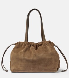 Украшенная замшевая сумка-шоппер Brunello Cucinelli, коричневый