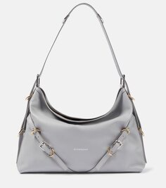 Кожаная сумка через плечо voyou среднего размера Givenchy, серый
