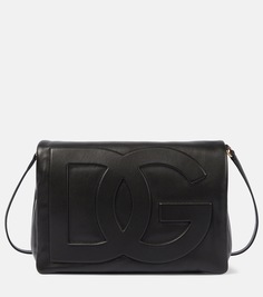 Мягкая сумка через плечо среднего размера с логотипом dg Dolce&amp;Gabbana, черный