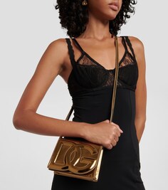 Зеркальная кожаная сумка на плечо dg Dolce&amp;Gabbana, золото