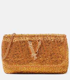 Миниатюрный кошелек virtus с украшением на цепочке Versace, золото