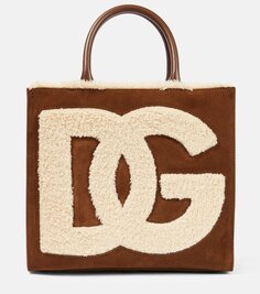 Миниатюрная замшевая большая сумка-тоут dg daily Dolce&amp;Gabbana, бежевый