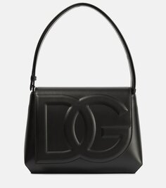 Кожаная сумка через плечо с логотипом Dolce&amp;Gabbana, черный