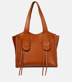 Кожаная большая сумка mony среднего размера Chloé, коричневый Chloe