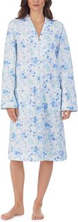 Халат Long Sleeve Diamond Quilted Robe Eileen West, цвет Aqua Floral