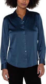 Рубашка Button Front Woven Blouse Liverpool Los Angeles, цвет Shibori Blue