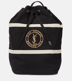 Рюкзак из ткани рюш Saint Laurent, черный