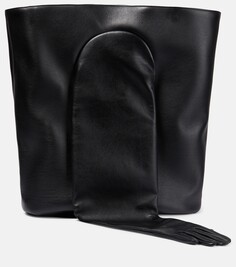 Большая кожаная сумка-тоут glove Balenciaga, черный