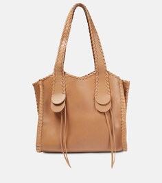 Кожаная большая сумка mony среднего размера Chloé, коричневый Chloe