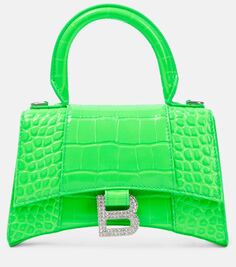 Маленькая кожаная сумка на плечо «песочные часы» Balenciaga, зеленый