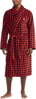 Халат Microfiber Plush Long Sleeve Shawl Collar Robe Polo Ralph Lauren, цвет Rl2000 Red Buffalo Plaid/Nevis Pony Player